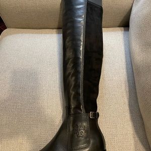 Tory Burch Black leather Wyatt over the knee boots.  Size 8.5